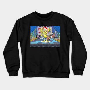 Dope Slluks character rock band on stage illustration Crewneck Sweatshirt